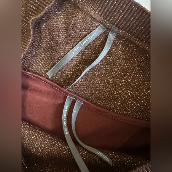 New Anthropologie Gemini Twofer Sweater & Dress Set Sz Large in Brown & Burgundy - Picture 6 of 7